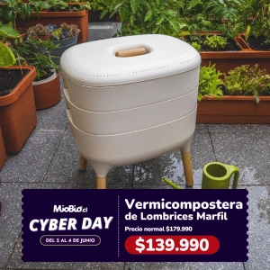 Granja de Lombrices compacta para vermicompostaje y compostaje interior – Color Gris Con Detalle Estéstico