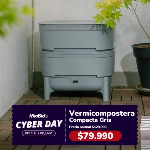 Granja de Lombrices compacta para vermicompostaje y compostaje interior – Color Gris Con Detalle Estéstico
